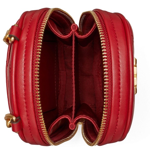 SOLD⛔️Authentic TORY BURCH Quilted Pebbled leather Logo 2zip phone/cards Crosby - Picture 5 of 13